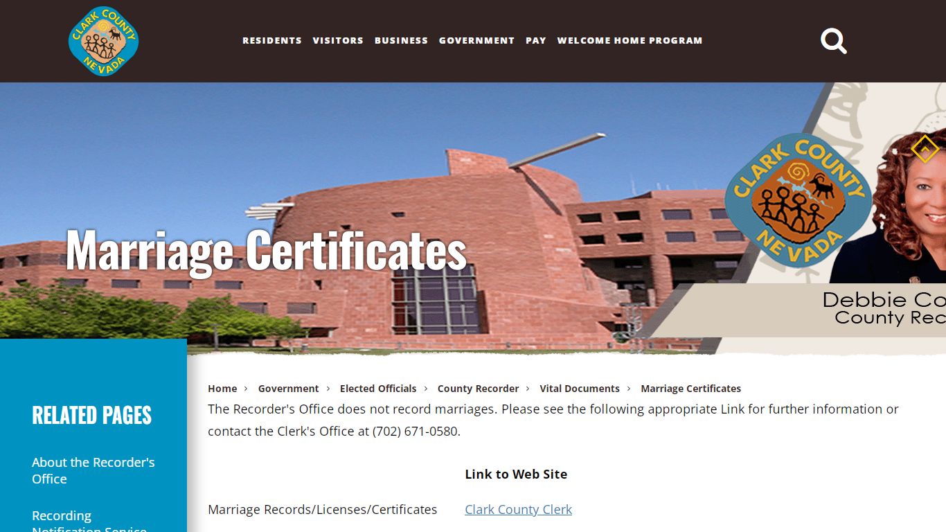 Marriage Certificates - Clark County, NV